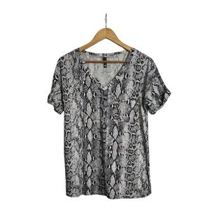 Women's Short Sleeve Snake Print Tee